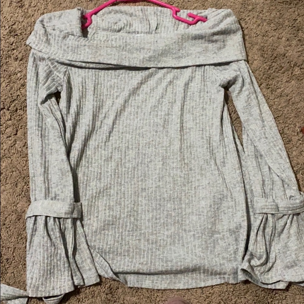 Grey off shoulder sweater